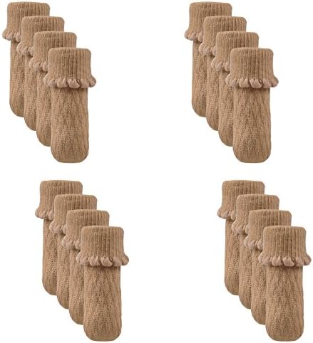 16pcs Knitting Wool Furniture Socks / Chair Leg Floor Protector with Non Slip Stripes Inside