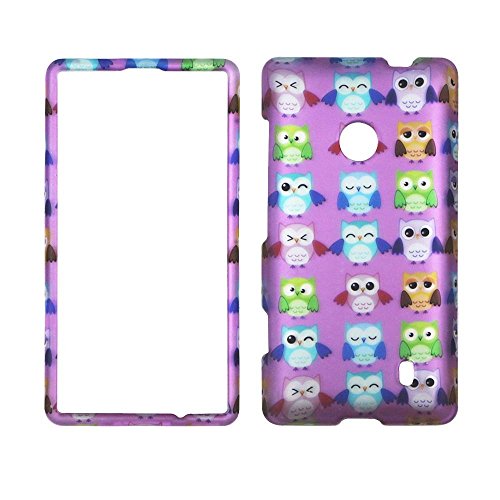 2D Pink Owl Family Nokia Lumia 521 Case Cover Hard Case Snap-on Cases Rubberized Touch Protector Faceplates