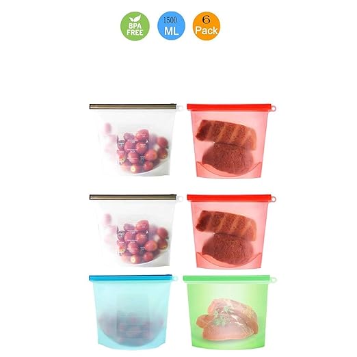 KMDB 6 unids Bolsas de Silicona de Almacenamiento de Alimentos ...