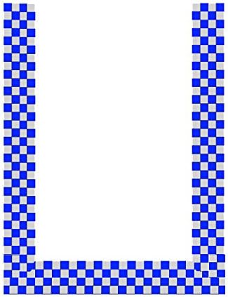 Superior Mark AMZ-4BLWCK-BDR 3-Sided Border Kit, 4" Width x 36" Length (2 Pieces), 4" Width x 24" Length (1 Piece), Blue/White Checkerboard (Pack of 3)