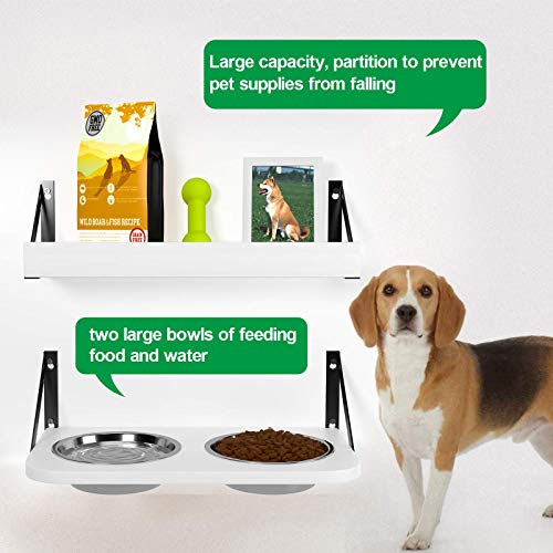 BUYBAR Adjustable Raised Dog Bowls for Large Dogs Food and Water Height