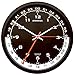 Trintec 12 & 24 Hour Military Time Swl Zulu Time 24hr Wall Clock - Black Dial with White Moon DSP04