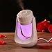 WINOMO USB Mini Humidifier, Cool Mist Essential Oil Diffuser Air Purifier Humidifier with 7 Color Changing LED, Ultra-quiet, Perfect Portable Solution for Home, Office, Car, Yoga (White-Type A)