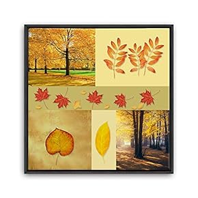 signwin Framed Canvas Wall Art Leaves, Birds, Abstracts...
