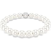 Swarovski Matrix bracelet, Crystal pearl, White, Rhodium plated