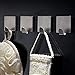 LingStar 3M Hooks for Towel and Robe, Brushed Stainless Steel, 3M Self Adhesive Wall Hooks 4-pieces