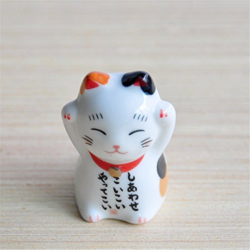 Lovely Cat Shape Chopsticks Holder Stand Ceramic Chopsticks Forks Holder Home Decoration Chopsticks Holder (Set of 5)