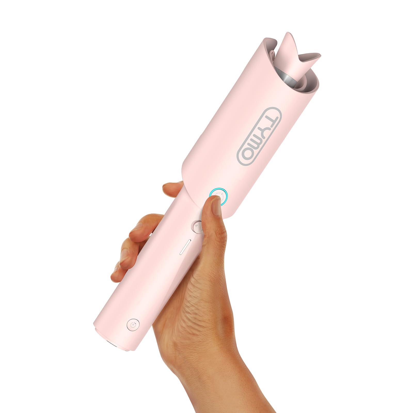 Photo 1 of TYMO Cordless Automatic Curling Iron - Upgraded TYMO CurlGo Smart 1 Inch Rotating Curling Wand for Travel, Ionic Beach Waves Portable Hair Curlers for Women, Anti-Scald, Safe & Tangle-Free, Pink