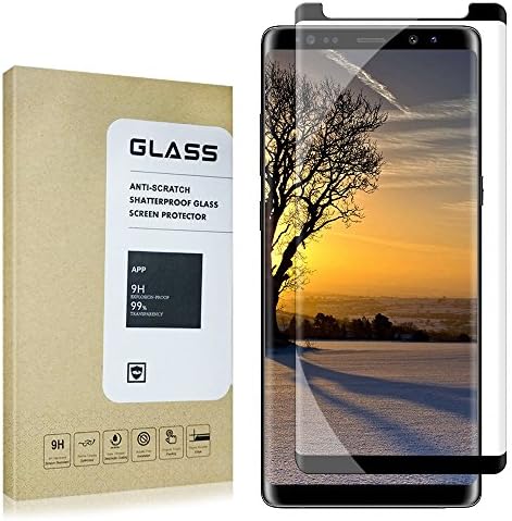 Galaxy Note 8 Black Screen Protector,OBYOBY Tempered Glass,[Case Friendly][3D Curved Edge] [Full Coverage],Anti-Scratch ,9H Hardness,Screen Film for Samsung Note 8 Black