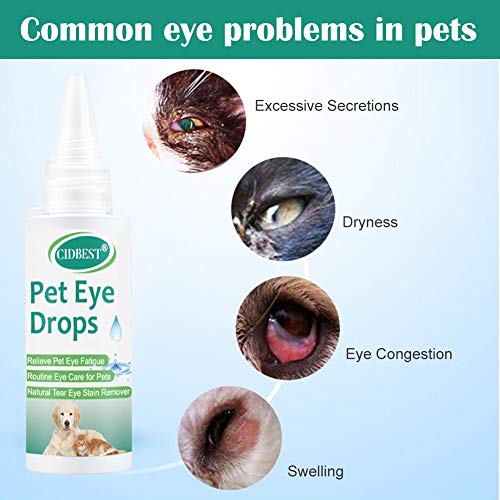 CIDBEST Cat ＆Dog Eye Drops, Eye Wash for Dogs, Pet Eye Care, Relieve Pet Eye Fatigue, PainFree