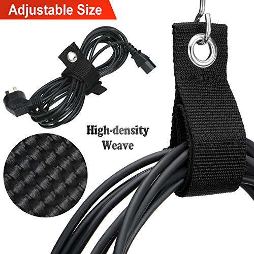 20 Pieces Heavy Storage Straps Extension Cord Holder Organizer Black