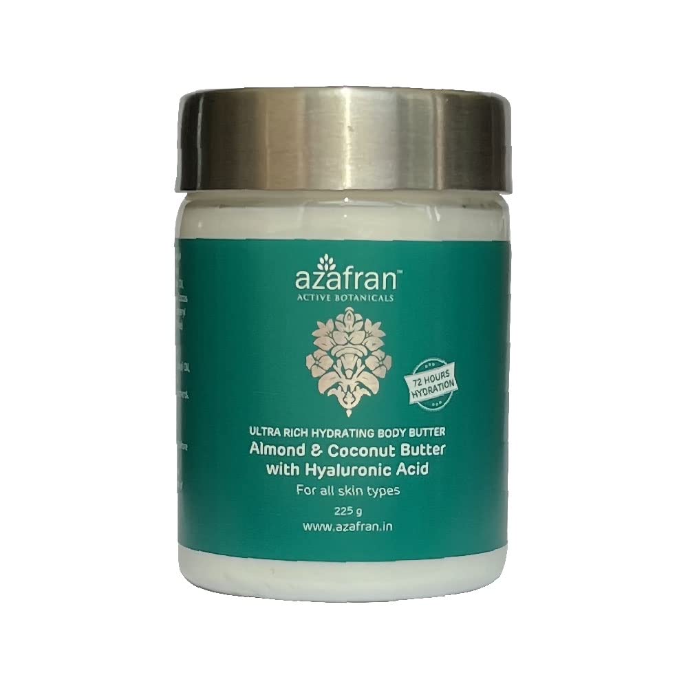 Azafran Organics Body Butter, 150 Grams - Ultra Rich Hydrating Moisturizer, Vitamin Rich skin care For Women and Men, All-Natural Biodegradable, For All Skin Types