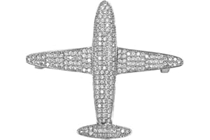 EKCREA Crystal Airplane Brooch Pin Men Suit Brooch Pin Aircraft Brooch Lapel Pin Brooch Rhinestone Aircraft Lapel Pin for Backpack Shirt Bag Accessories
