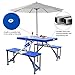 Outsunny Portable Lightweight Folding Suitcase Picnic Table w/4 Built-In Chairs, Bluethumb 3
