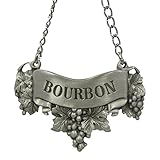 Embossed Pewter Liquor Bottle or Decanter Label Bourbon