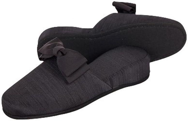 Amazon ハッピークローバー 百貨店仕様 日本製 メイドイン山形 グログランリボンクリップ 収納袋付 お受験 学校用スリッパ 3サイズ グログラン製 お母様用 ブラック ｌサイズ 27 28cm 3052 シューズ