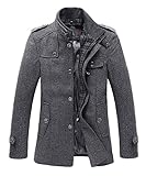 Wantdo Men's Wool Blend Pea Coat
