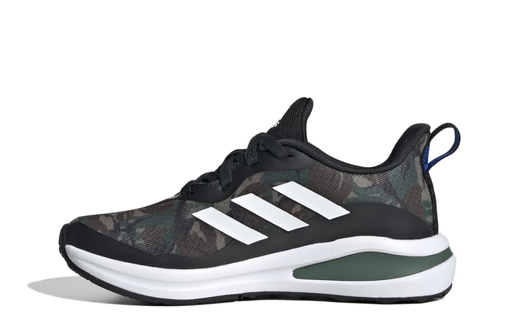 adidas Fortarun Running Shoe, Black/White/Green
