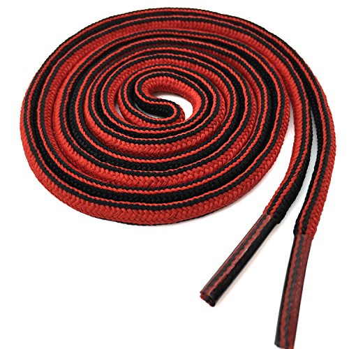 YJRVFINE 1 Pair 45.28" Oval Shoelaces for Athletic Shoes Sneakers Shoe Laces Canvas Shoe Strings(Black Red)