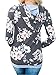 Famulily Women's Floral Printed Casual Long Sleeve Hoodie Pullover Sweatshirts(Dark Grey,Medium)