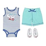 Baby Gear Baby Boys 3 Piece Summer Tank Shorts and Shoe Set