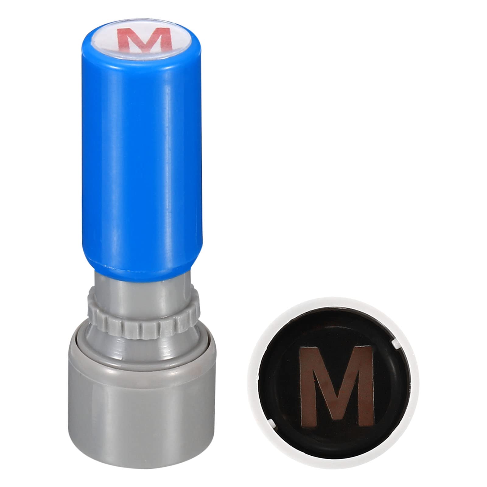 PATIKIL Letter Stamps Self Inking, Character M 7mm Alphabet Teacher Stamp Initial Stamp Mini Ink Stamp for Class Notebook Scrapbooking DIY Craft, Blue Shell