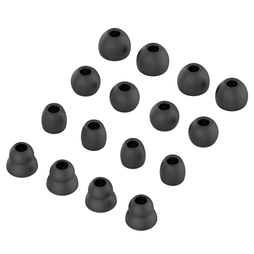 Hemobllo 16 Pcs Replacement Ear Tips - Soft Silicone Earbuds Eartips Earpads Earmuffs Earphone Eartips Compatible Powerbeats Pro Powerbeats 3 Headphones (Black)
