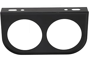 Aramox 2 Hole Gauge Panel Gauge 2-1/16 Inch 52MM Universal Metal Car Meter Mount Instrument Panel (Black)