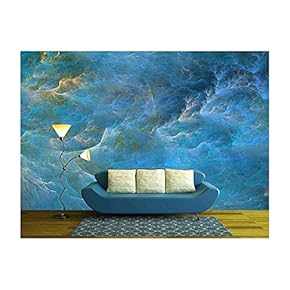 Abstract Shapes Made of Fractal Textures. - Removable Wall Mural | Self-Adhesive Large Wallpaper - 66x96 inches