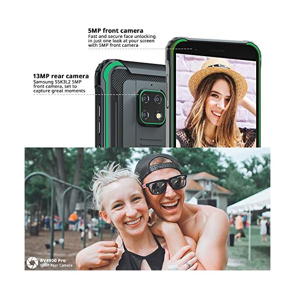 Rugged-Phone-Blackview-BV4900-Pro-Rugged-Smartphone-Android-10-Unlocked-57inch-HD-4GB64GB-256GB-Extension-5580mAh-Battery-IP68-Waterproof-4G-Smartphone-13MP5MP-Dual-SIM-NFC-OTG-Green Rugged Phone, Blackview BV4900 Pro Rugged Smartphone Android 10 Unlocked, 5.7inch HD+, 4GB+64GB (256GB Extension…