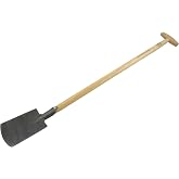 Dewit Perennial Spade &ndash; Long Handle | Compact Garden Digging Tool | T-Handle | Tempered Boron Steel Blade | Ash Wood | 38&rdquo; Length