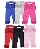 RuffleButts Baby/Toddler Girls Soft Knit Ankle Length Ruffle Leggings