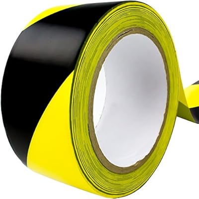 Double Roll Of Ultra Adhesive Black Yellow Hazard Tape For
