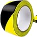 Single Roll Ultra-Adhesive Black & Yellow Hazard Tape for Floor Marking, High Visibility Striped PVC Vinyl, Durable Anti Scuff & Heavy Duty, Ideal for Safety Zones, Watch Your Step Areas in Workplaces