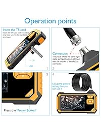 Endoscopio industrial digital, VITCOCO 1.57 196 pulgadas 1080P HD 4.3 pulgadas Pantalla LCD Distancia al enfoque Digital Boroscopio, 2600mAh Batería de ión de litio IP67 Cámara de inspección de serpiente a prueba de agua (9.8FT)