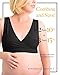 Kindred Bravely Organic Cotton Busty Maternity & Nursing Sleep Bra | Wireless Cotton Bras for E, F, G Cup (Black, XX-Large-Busty)