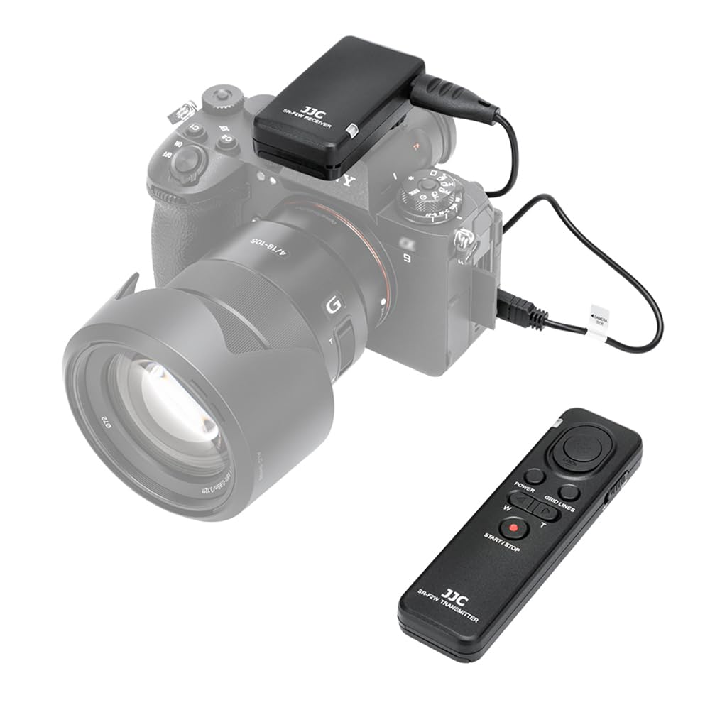 JJC 2.4G 100M Wireless Video Remote Commander Kit for Sony Alpha/Cyber-shot Cameras and Handycam Camcorders with Multi-terminal Replaces Sony RMT-VP1K RMT-P1BT and RM-VPR1