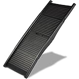 Paws & Pals Auto Dog Ramp Supports up to 200Lbs for Pets Wide Portable Tri-Fold Trunk Back Seat Ladder Step - 60 Inches