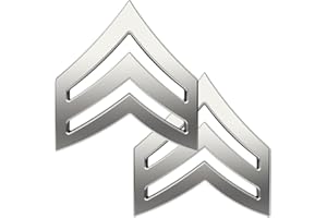 TECH118 Sergeant Chevrons Collar Brass Pins -Set of Two Rank Insignia Police Military Uniform Pins. Choose between gold, silver, and matt black.