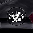 GRITKULTURE Gas Cap Funny Car Vinyl Decal Stickers for Cars, Trucks, Windows, Laptops, Tumblers High Gas Consumption Fuel Gauge Empty (Guy-White)