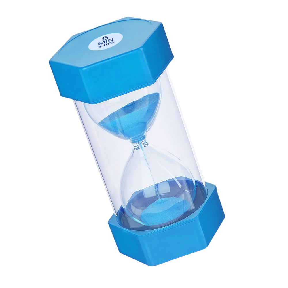 Hourglass Timer 5 Minute Visual Kitchen Timer Blue Hourglass Sand Clock 6.5 * 13 cm Student Study Hourglass Timer Time Management Shower Brushing Teeth Home Office Decoration Present Giving