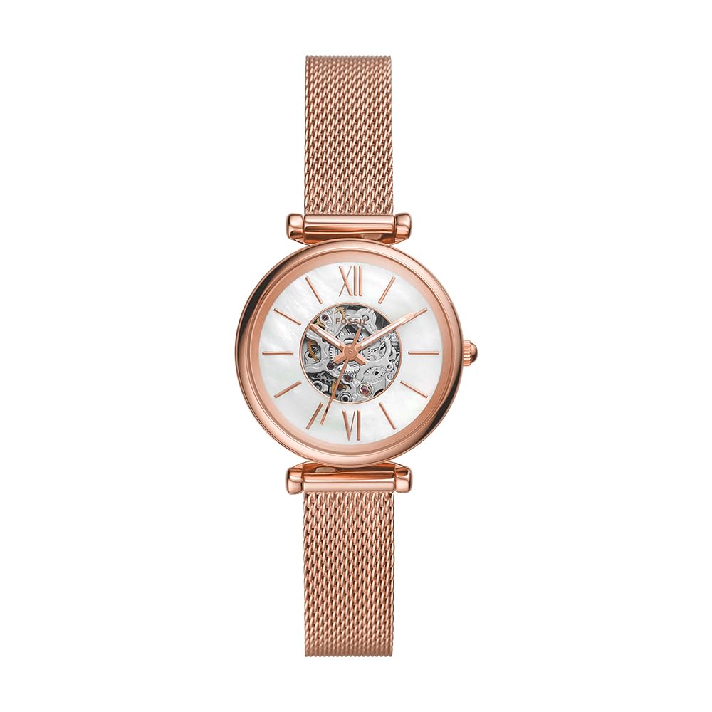Fossil Carlie Mini Me Women's 43 MM Rose Gold-Tone Stainless Steel Watch, ME3188