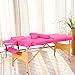 Birsppy Uenjoy Massage Table 84'' Professional Folding Massage Bed Deluxe Model with Extra Width, Ultra-Thick Sponge, PU Leather Surface & Additional Accessories, 2 Fold, Pink