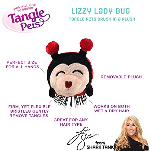 Tangle Pets LIZZY THE LADYBUG The Detangling Brush in a Plush, Great