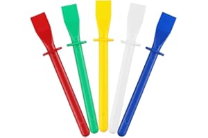 MIFUNER 5Pcs Colored Plastic Smear Spreaders, Mini Glue Sticks, Easy Clean Glue Scrapers for Handmade DIY Art, Leather Craft, and Woodworking Projects