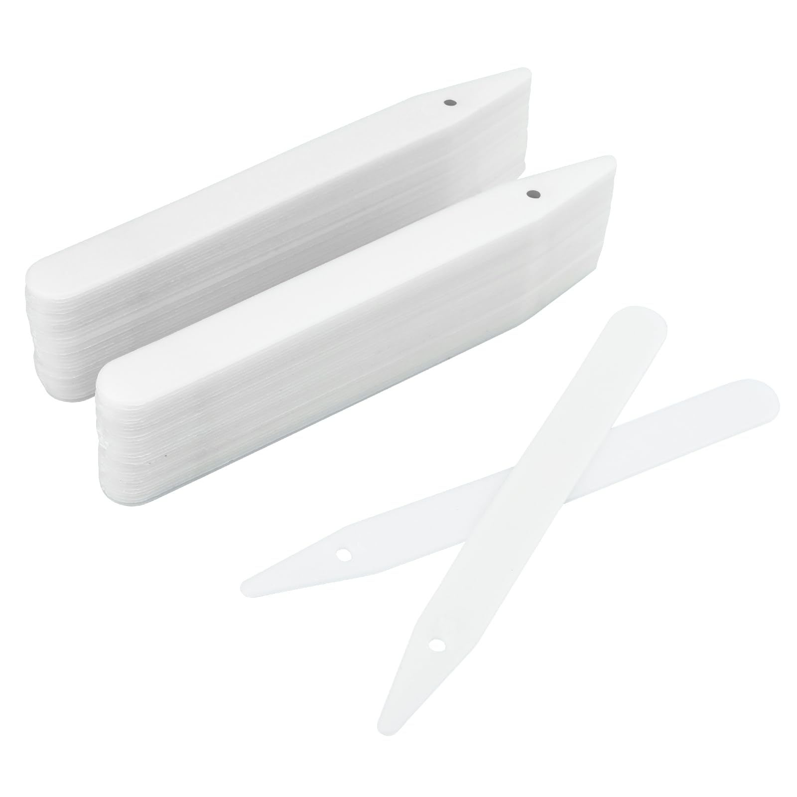 KINGLAKE Plastic Plant Labels - 100pcs 6" White Plant Name Tags for Outdoor Potted Plants, Seedlings, Vegetables & Flowers - 15.3x1.5CM