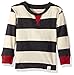 Burt's Bees Baby Baby T-Shirt, Long Sleeve V-Neck and Crewneck Tees, 100% Organic Cotton, Coal Heather Rugby Stripe, 6-9 Months