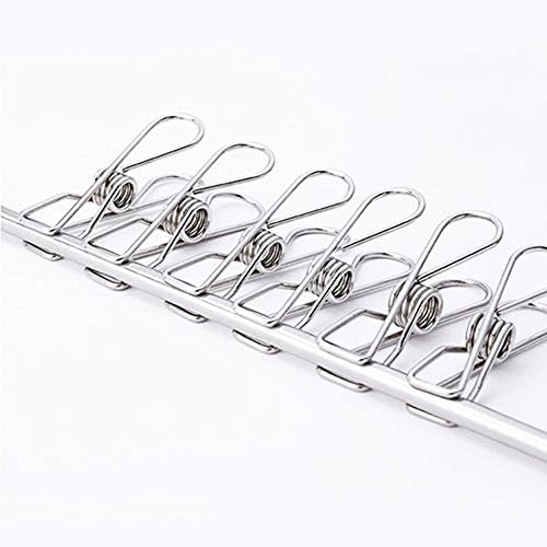 Winnerbeen 10 Pack Stainless Steel Wire Clips for Drying on Clothesline Clothespins Hanging Clip Hooks for Home Laundry Office Use