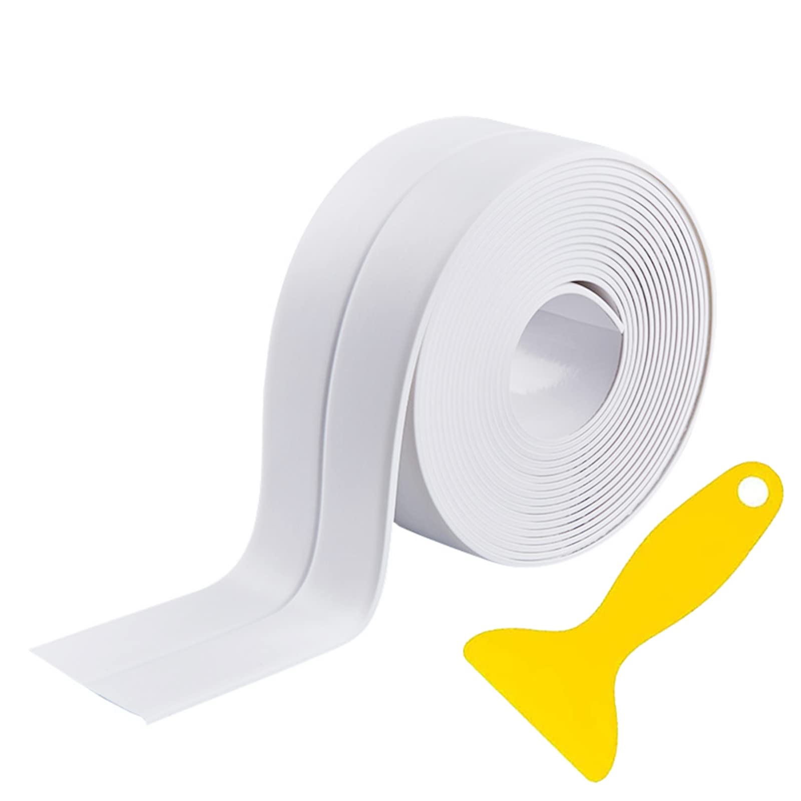 YINLER Sealant Tape, Waterproof Selfadhesive Caulking Tape with Sealing Tool, White Bathtub Strip for Bathroom, Kitchen,Bathtub and Corner Edge (CY0894-WHT-1P)