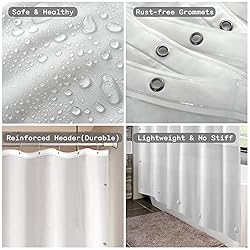 Arayarser Non-Toxic Shower Curtain Liner with 5